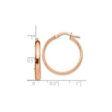 10k Rose Gold Hoop Earrings, Lightweight Round Polished Finish, Hinged Closure, Minimalist Style