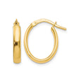 10k Yellow Gold Hoop Earrings, Classic High Polish Minimalist Style, Lightweight Latch Back Hoops