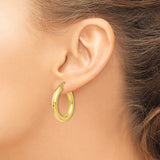 10k Yellow Gold Hoop Earrings, Polished Finish, Classic Round Design, Lightweight Snap Closure