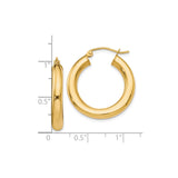 10k Yellow Gold Hoop Earrings, Polished Finish, Classic Round Design, Lightweight Snap Closure