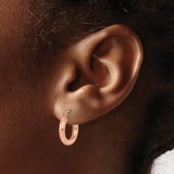 10k Rose Gold Hoop Earrings, Small Polished Round Hoops, Minimalist Modern Style for Women
