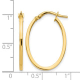 10k Yellow Gold Oval Hoop Earrings, Polished Finish, Lightweight Italian-Made Jewelry