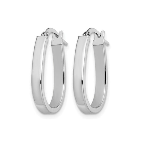 10k White Gold Teardrop Hoop Earrings, Polished Finish, Lightweight Modern Design for Women