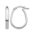 10k White Gold Teardrop Hoop Earrings, Polished Finish, Lightweight Modern Design for Women