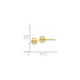 10k Yellow Gold Ball Stud Earrings, Polished Sphere Design, Minimalist Style for Women
