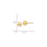 10k Yellow Gold Ball Stud Earrings, Small Polished Round Minimalist Design for Women and Men