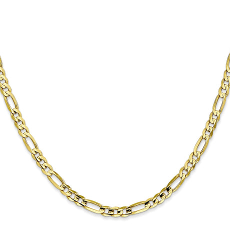 10K Yellow Gold 4 mm Figaro Chain Necklace, Polished