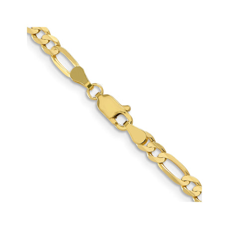 10K Yellow Gold 4 mm Figaro Chain Necklace, Polished alternate angle