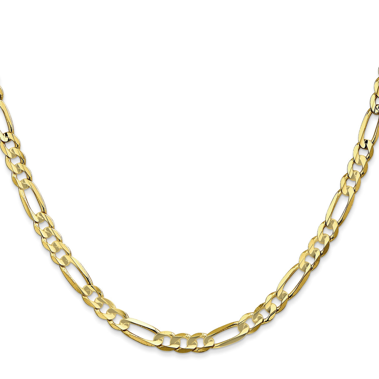 10K Yellow Gold 4.5 mm Figaro Chain Necklace, Polished