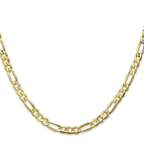 10K Yellow Gold 4.5 mm Figaro Chain Necklace, Polished