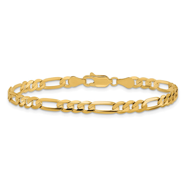 10K Yellow Gold 4.5 mm Figaro Chain Anklet, Polished