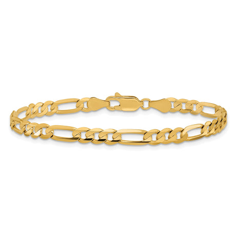 10K Yellow Gold 4.5 mm Figaro Chain Bracelet, Polished