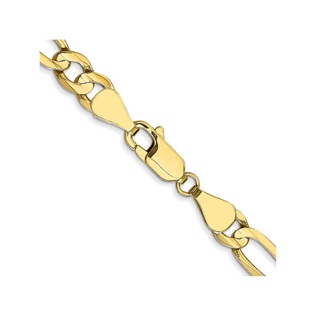 10K Yellow Gold 5.5 mm Figaro Chain Necklace, Polished alternate angle