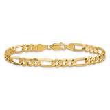 10K Yellow Gold 5.5 mm Figaro Chain Bracelet, Polished alternate angle