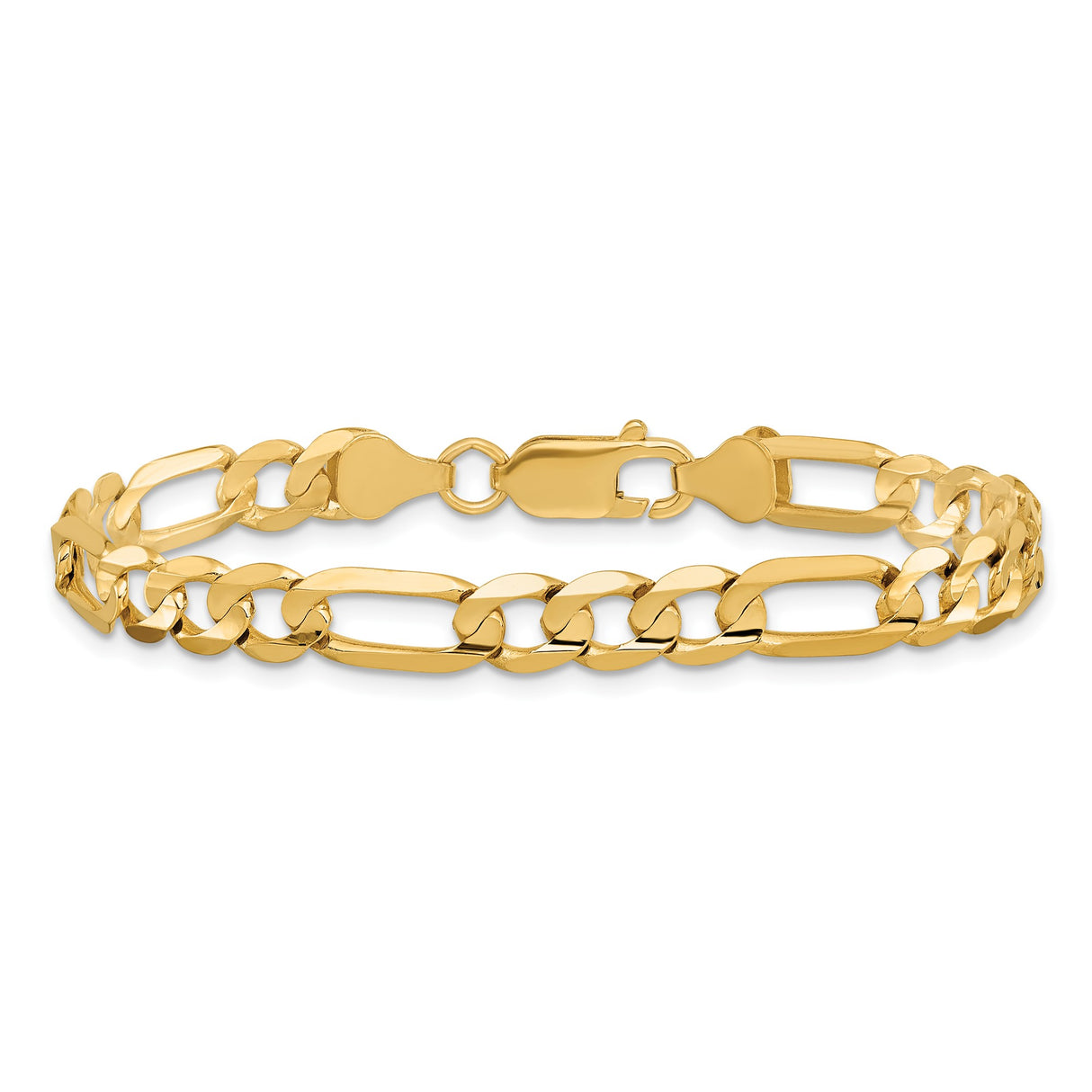 10K Yellow Gold 6 mm Figaro Chain Anklet, Polished