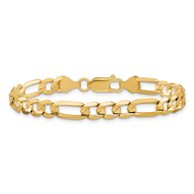 10K Yellow Gold 6 mm Figaro Chain Anklet, Polished