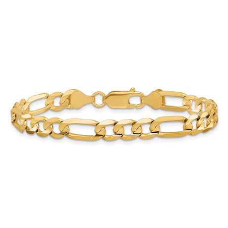 10K Yellow Gold 6 mm Figaro Chain Bracelet, Polished