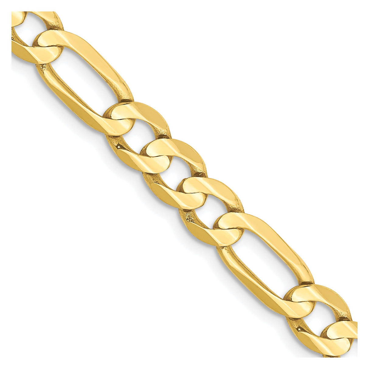 10K Yellow Gold 6 mm Figaro Chain Necklace, Polished detail view