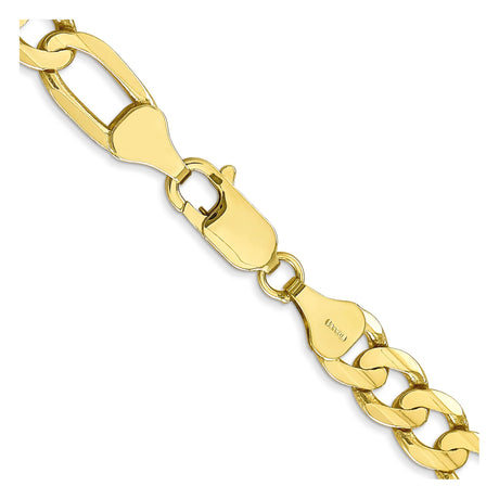 10K Yellow Gold 6.75 mm Figaro Chain Necklace, Polished alternate angle