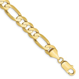 10K Yellow Gold 8.75 mm Figaro Chain Bracelet, Polished alternate angle