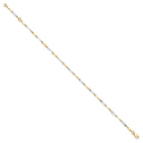 10K Two-tone Gold 2.5 mm Polished Chain Anklet
