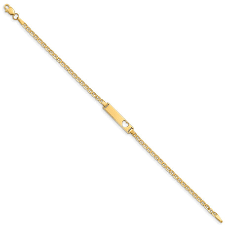 10K Yellow Gold 2.4 mm Polished Chain Bracelet, Solid detail view