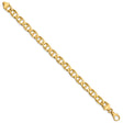 10K Yellow Gold 8.5 mm Polished Chain Anklet, Solid