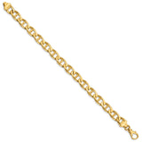 10K Yellow Gold 8.5 mm Polished Chain Anklet, Solid