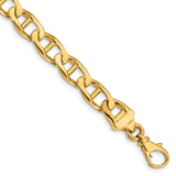 10K Yellow Gold 8.5 mm Polished Chain Anklet, Solid shown for scale