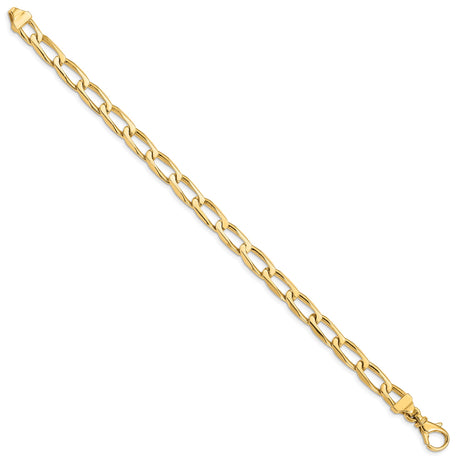 10K Yellow Gold 6.5 mm Polished Chain Anklet, Solid