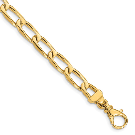 10K Yellow Gold 6.5 mm Polished Chain Anklet, Solid alternate angle