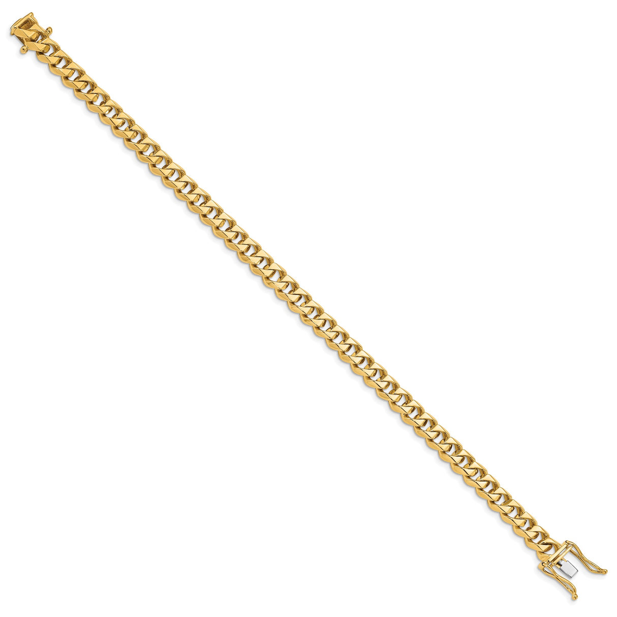 10K Yellow Gold 7 mm Curb Chain Anklet, Polished