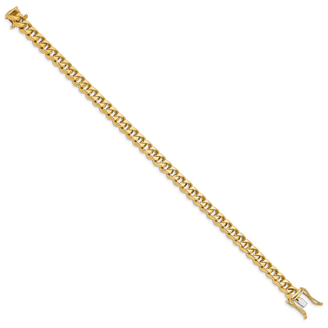 10K Yellow Gold 7 mm Curb Chain Anklet, Polished