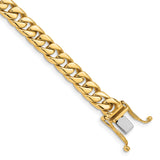 10K Yellow Gold 6.8 mm Curb Chain Anklet, Polished shown for scale