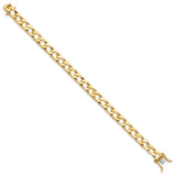 10K Yellow Gold 7.9 mm Polished Chain Bracelet, Solid