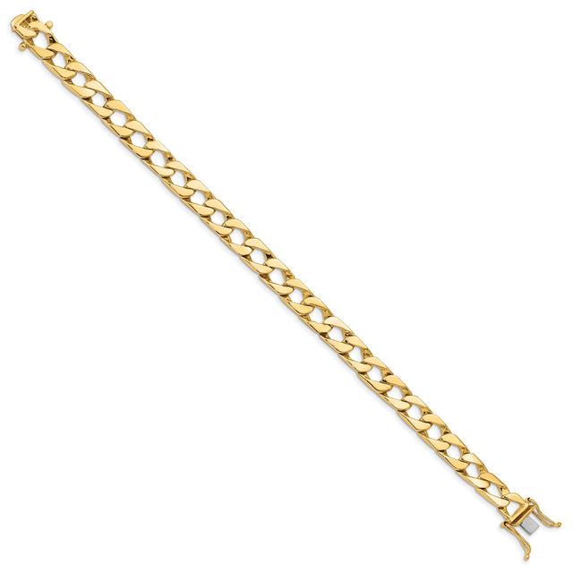 10K Yellow Gold 7.9 mm Polished Chain Bracelet, Solid