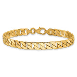 10K Yellow Gold 7.4 mm Polished Chain Bracelet, Solid alternate angle