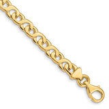 10K Yellow Gold 6.2 mm Polished Chain Anklet, Solid alternate angle