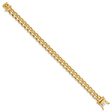 10K Yellow Gold 8.6 mm Polished Chain Bracelet, Solid