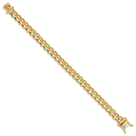 10K Yellow Gold 8.6 mm Polished Chain Bracelet, Solid