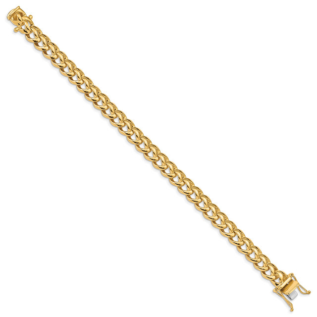 10K Yellow Gold 8.6 mm Polished Chain Bracelet, Solid