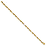 10K Yellow Gold 4.2 mm Polished Chain Bracelet, Solid