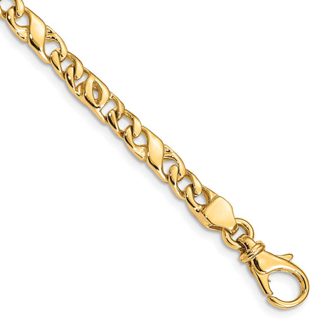 10K Yellow Gold 4.8 mm Polished Chain Bracelet, Solid alternate angle