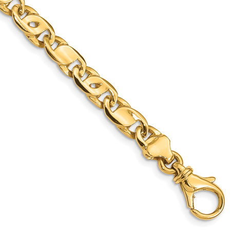 10K Yellow Gold 5.8 mm Polished Chain Bracelet, Solid alternate angle