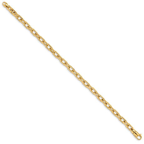 10K Yellow Gold 5 mm Polished Chain Bracelet, Solid
