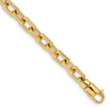 10K Yellow Gold 5 mm Polished Chain Bracelet, Solid alternate angle