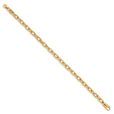10K Yellow Gold 5 mm Polished Chain Anklet, Solid detail view