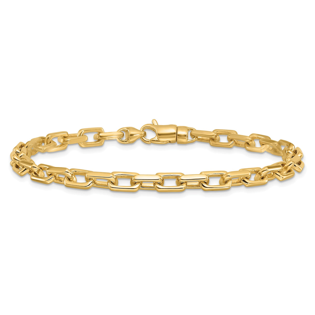 10K Yellow Gold 5 mm Polished Chain Anklet, Solid detail view