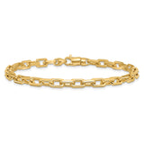 10K Yellow Gold 5 mm Polished Chain Anklet, Solid detail view