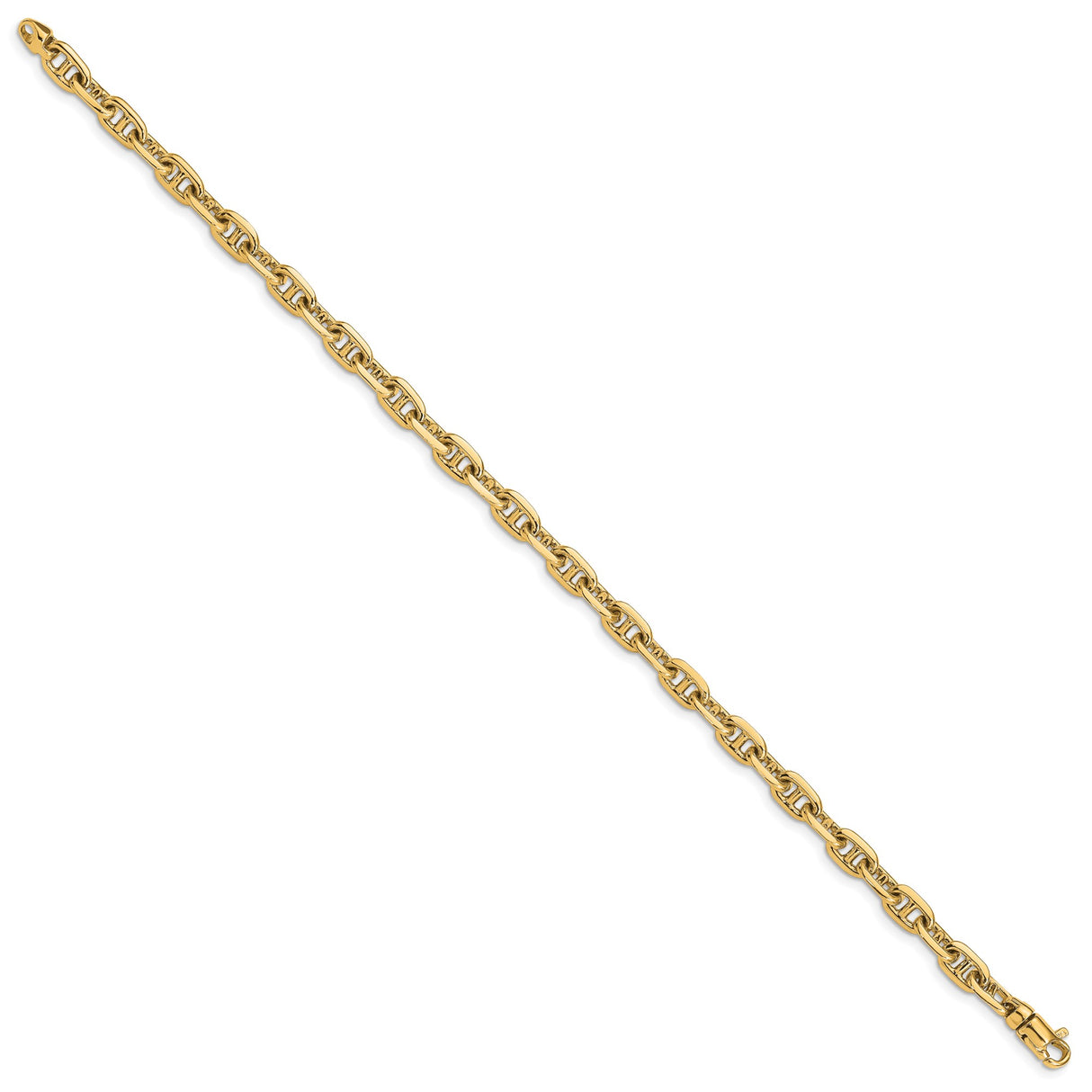 10K Yellow Gold 5.1 mm Polished Chain Bracelet, Solid